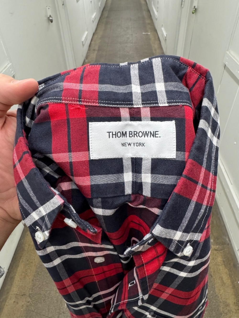 Thom Browne New York Broadcloth Check Plaid Button Shirt USA Made - Picture 3 of 8